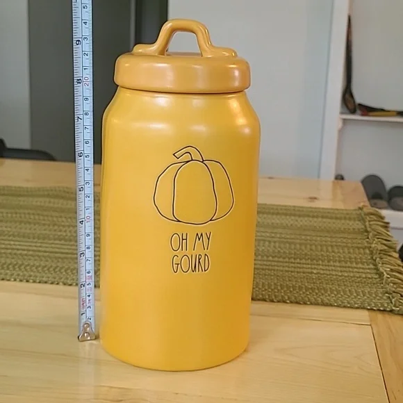 Rae Dunn Oh My Gourd Tall Canister Mustard Color - Picture 13 of 13